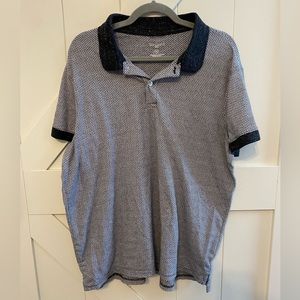 Mens XL Goodfellow Polo Shirt. Dark Grey and White design